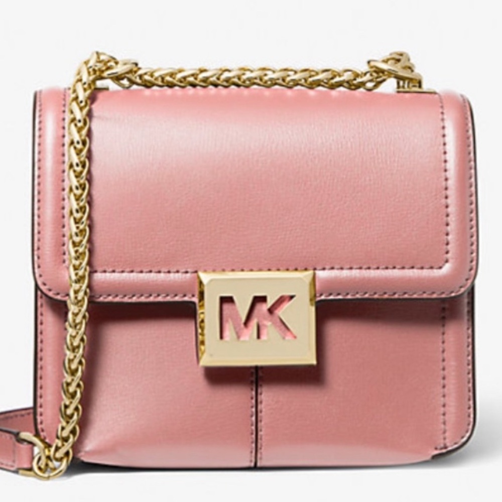 New 🩷 ✨ MICHAEL Michael Kors Sonia Small Pink Leather Crossbody / Shoulder Bag